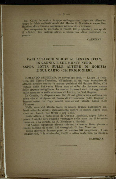 Il diario della nostra guerra : bollettini ufficiali dell'esercito e della marina